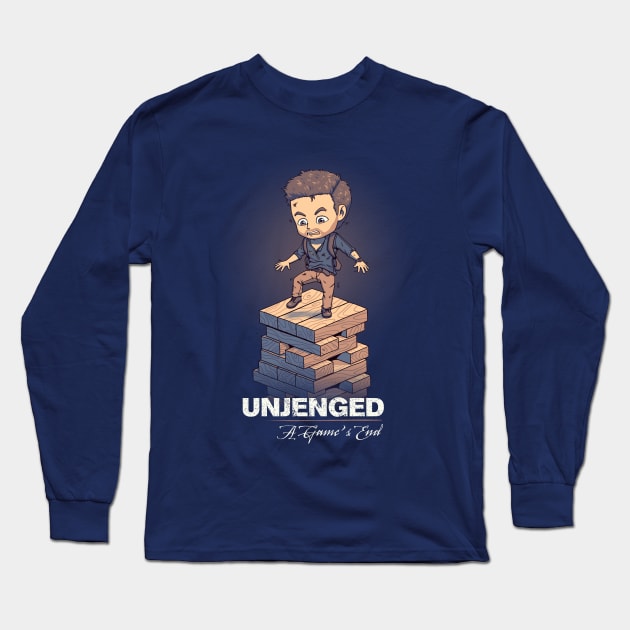 Unjenged: A Game s End // Nathan Drake, Chibi, Shooter Long Sleeve T-Shirt by Geekydog